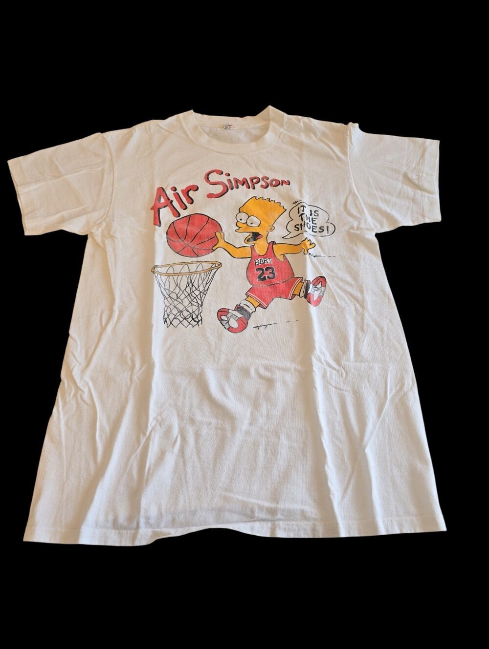 Vintage Air Bart Simpson It Os The Shoes White T-shirt Made in USA Size L READ